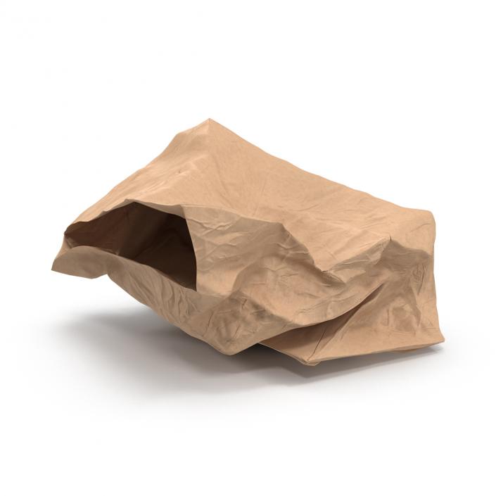 3D model Crumpled Fast Food Paper Bag 2