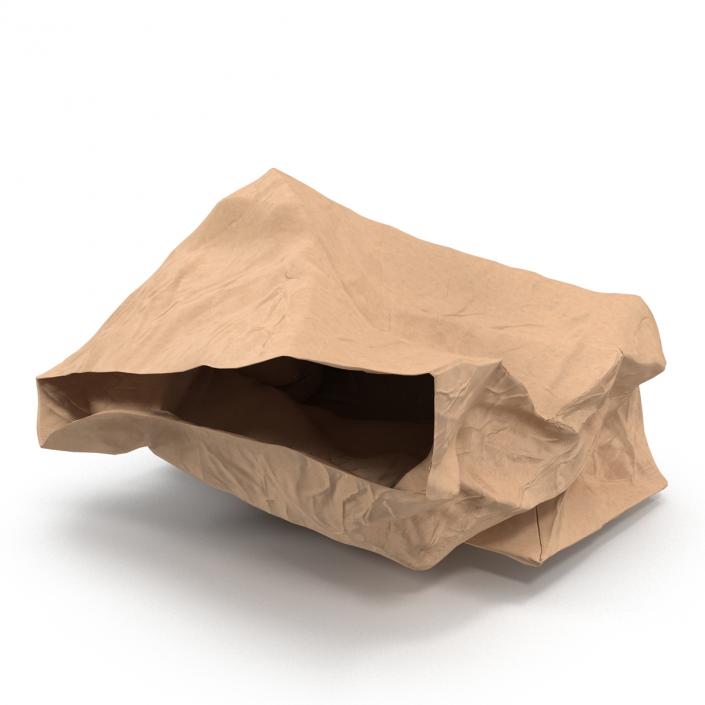 3D model Crumpled Fast Food Paper Bag 2