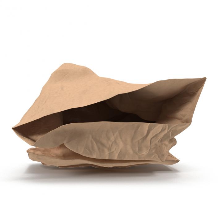 3D model Crumpled Fast Food Paper Bag 2