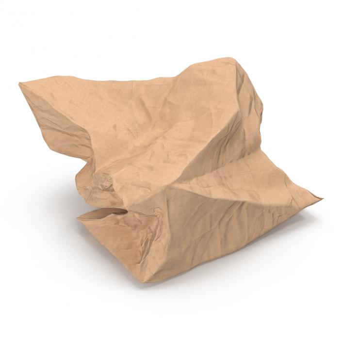 3D model Crumpled Fast Food Paper Bag 2