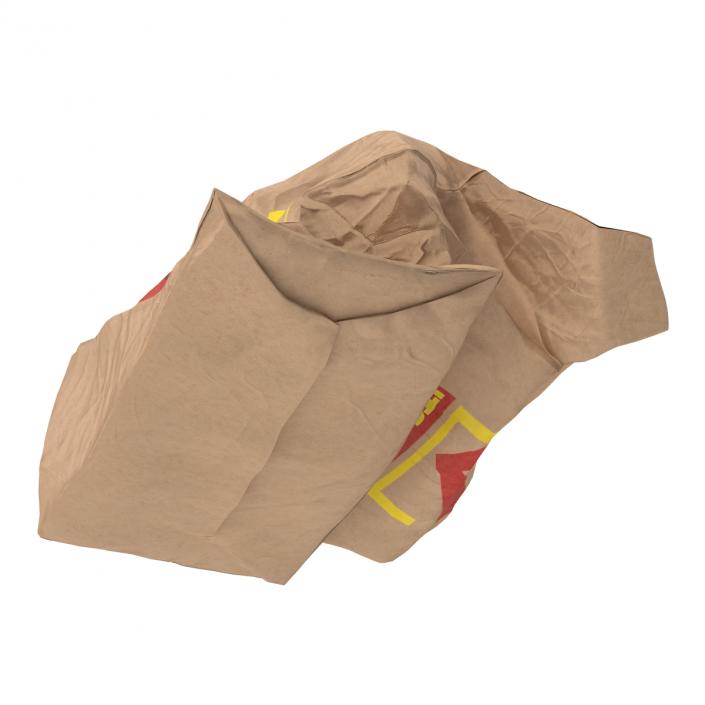 3D model Crumpled Fast Food Paper Bag 2 Mcdonalds