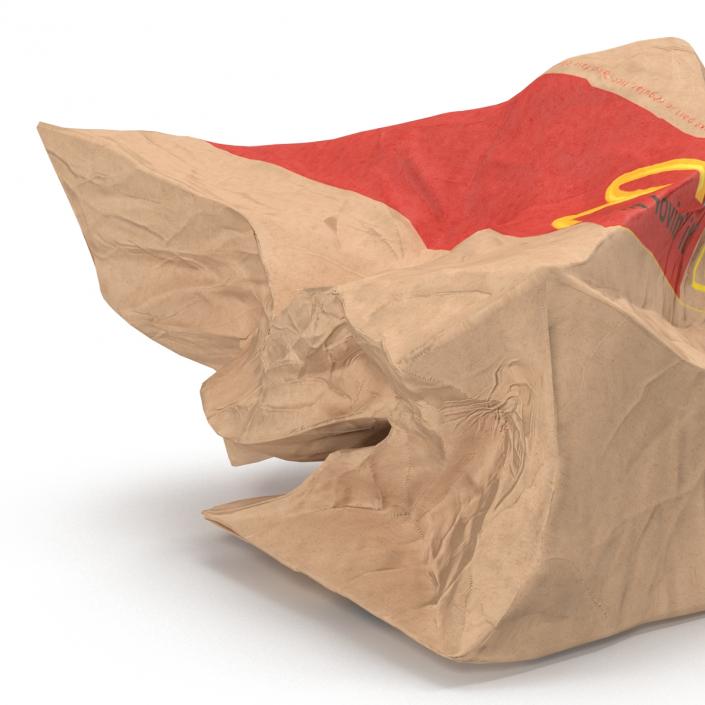 3D model Crumpled Fast Food Paper Bag 2 Mcdonalds