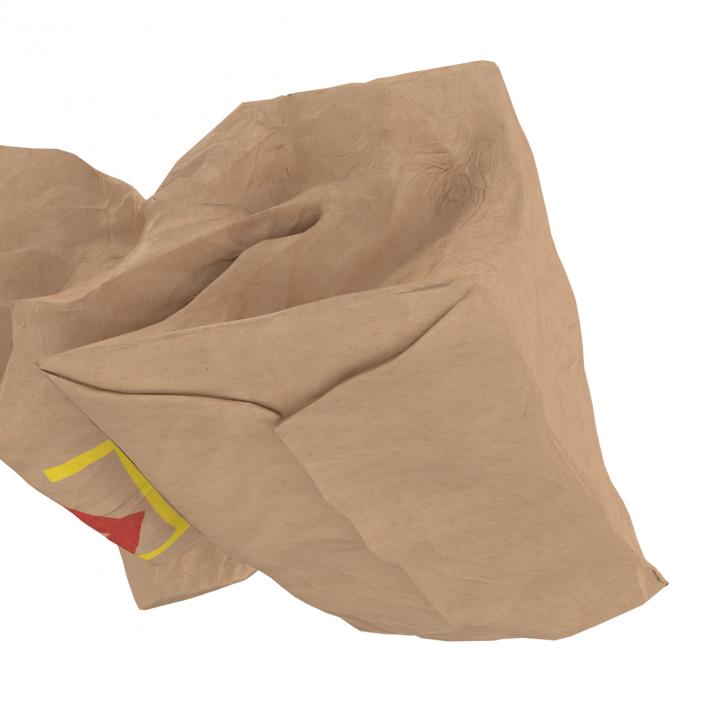 3D model Crumpled Fast Food Paper Bag 2 Mcdonalds