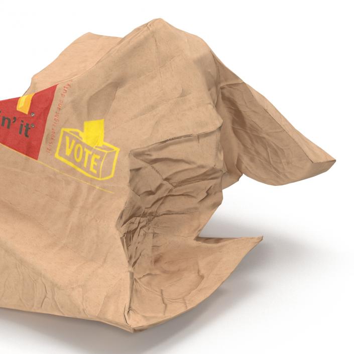 3D model Crumpled Fast Food Paper Bag 2 Mcdonalds