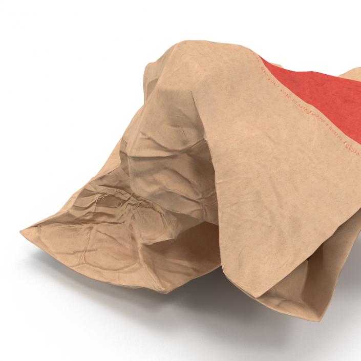 3D model Crumpled Fast Food Paper Bag 2 Mcdonalds