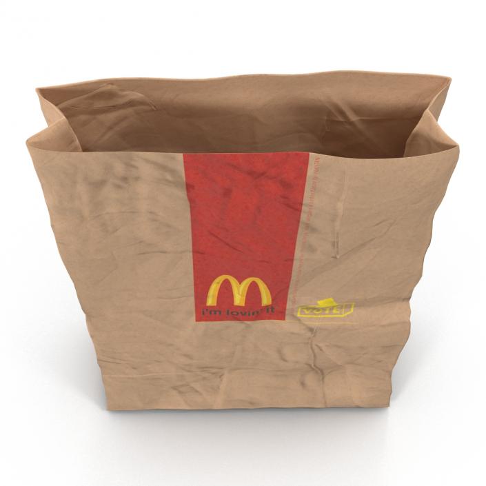 3D Crumpled Fast Food Paper Bag Mcdonalds model