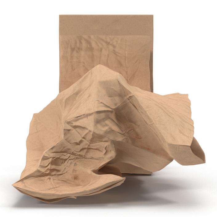 Fast Food Paper Bags Set 3D model