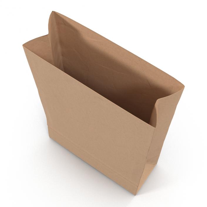 Fast Food Paper Bags Set 3D model