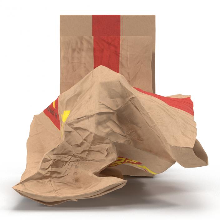 Fast Food Paper Bags Set Mcdonalds 3D model