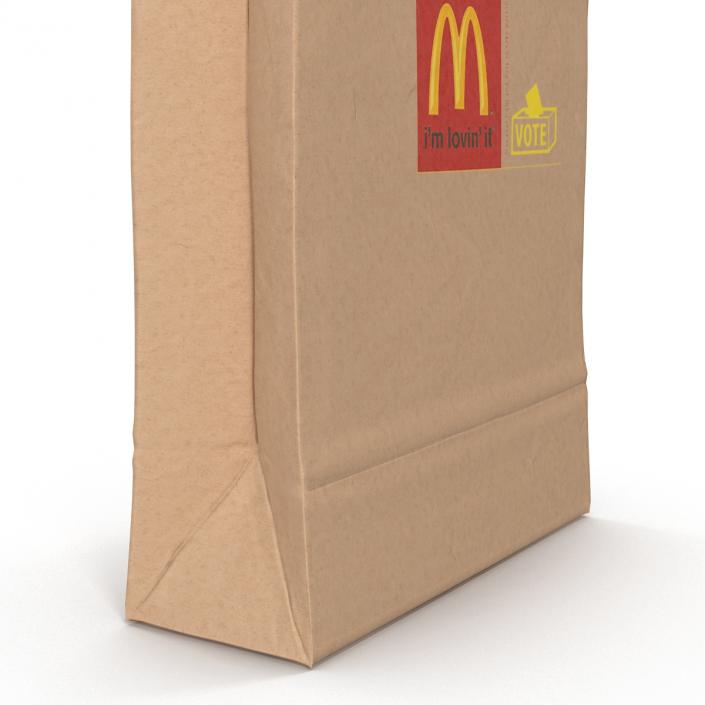 Fast Food Paper Bags Set Mcdonalds 3D model