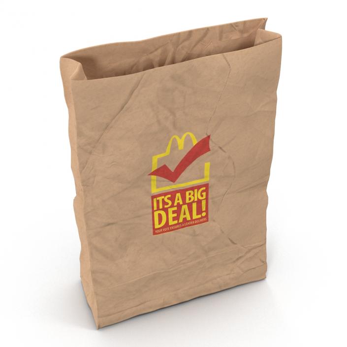 Fast Food Paper Bags Set Mcdonalds 3D model