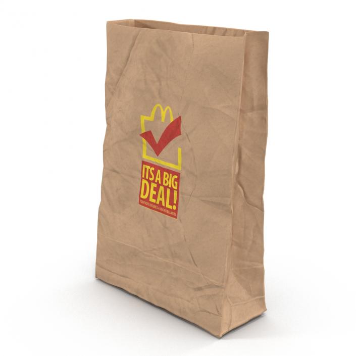 Fast Food Paper Bags Set Mcdonalds 3D model