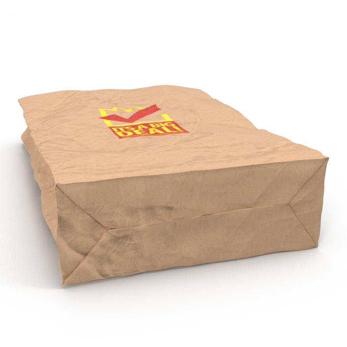 Fast Food Paper Bags Set Mcdonalds 3D model