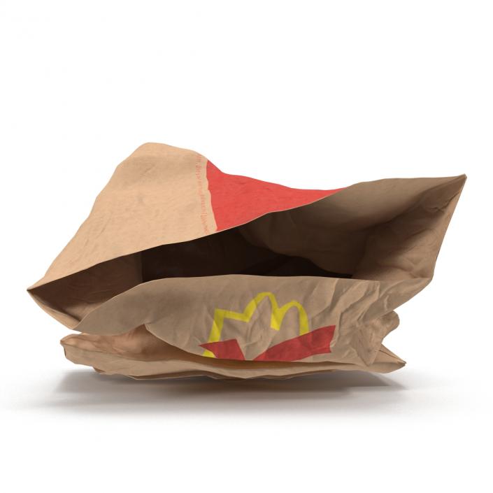 Fast Food Paper Bags Set Mcdonalds 3D model