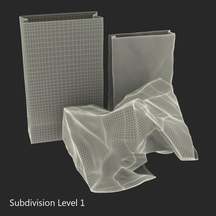 Fast Food Paper Bags Set Mcdonalds 3D model