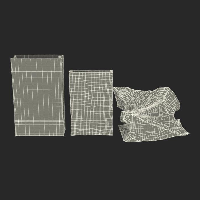 Fast Food Paper Bags Set Mcdonalds 3D model