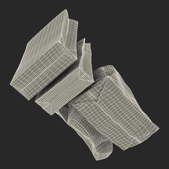 Fast Food Paper Bags Set Mcdonalds 3D model