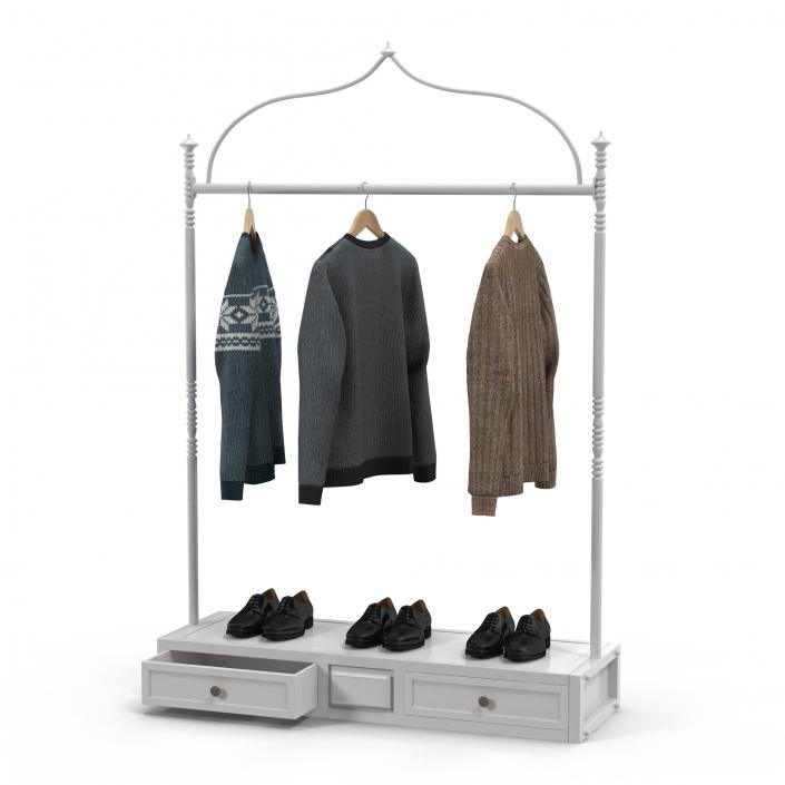 3D Iron Clothing Display Rack 2 model