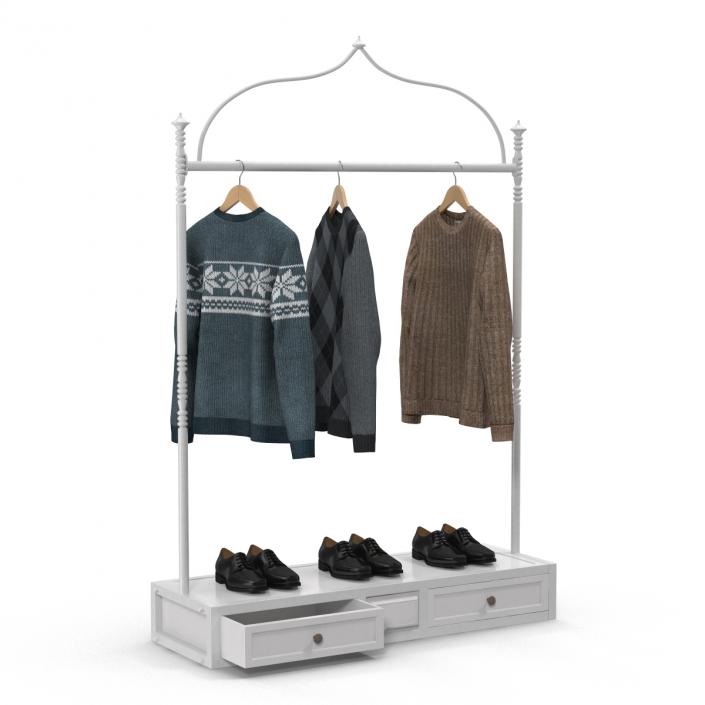 3D Iron Clothing Display Rack 2 model