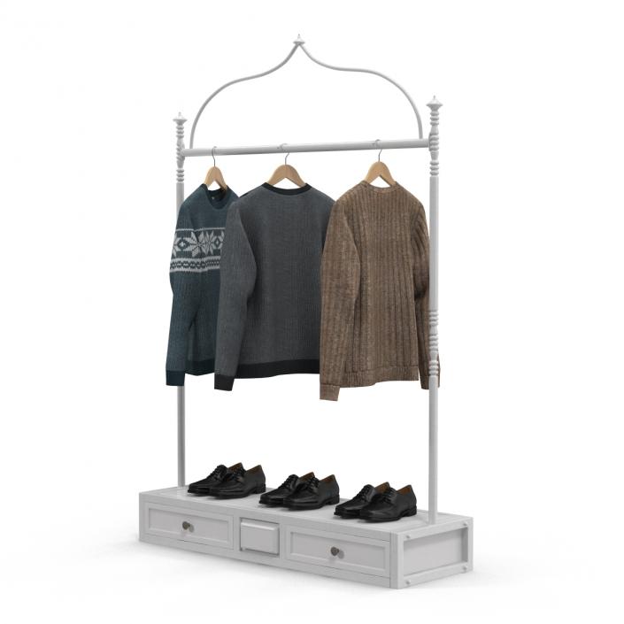 3D Iron Clothing Display Rack 2 model