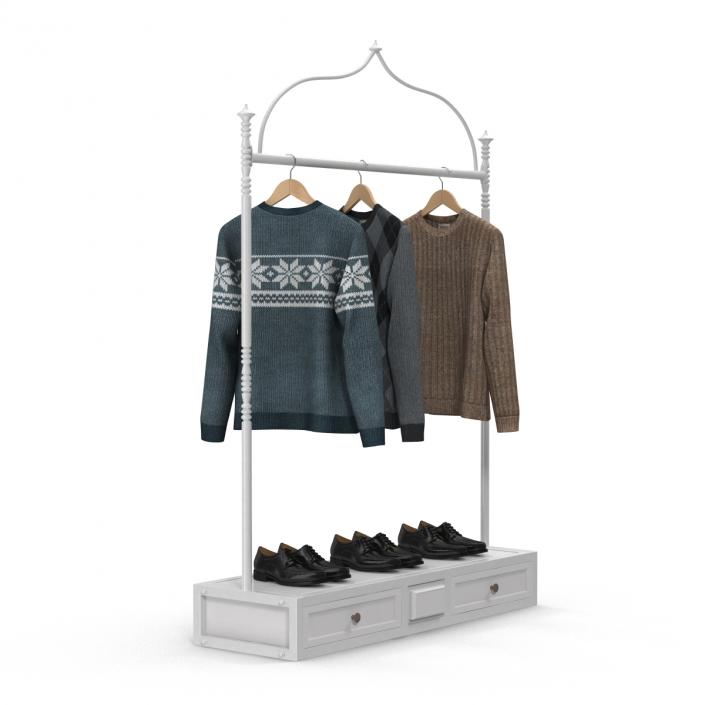 3D Iron Clothing Display Rack 2 model