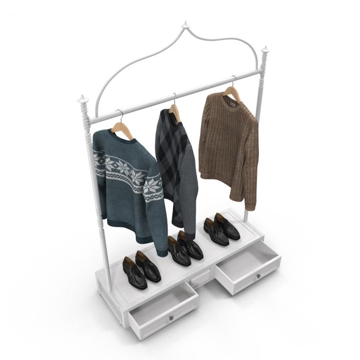 3D Iron Clothing Display Rack 2 model