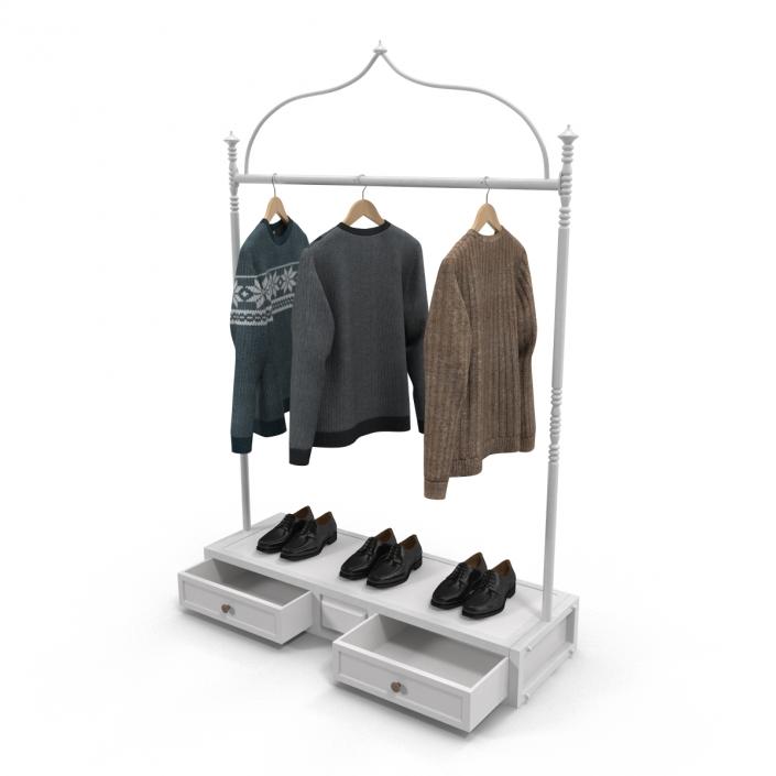 3D Iron Clothing Display Rack 2 model