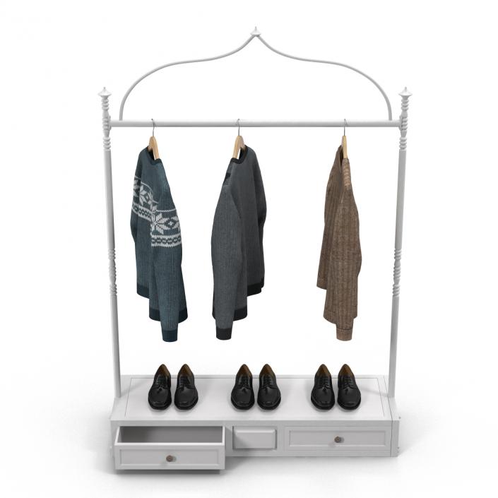 3D Iron Clothing Display Rack 2 model