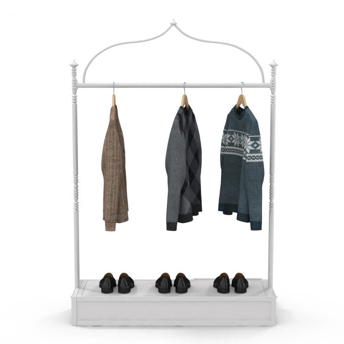 3D Iron Clothing Display Rack 2 model