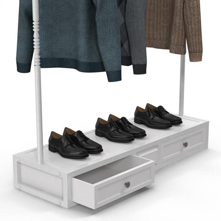 3D Iron Clothing Display Rack 2 model