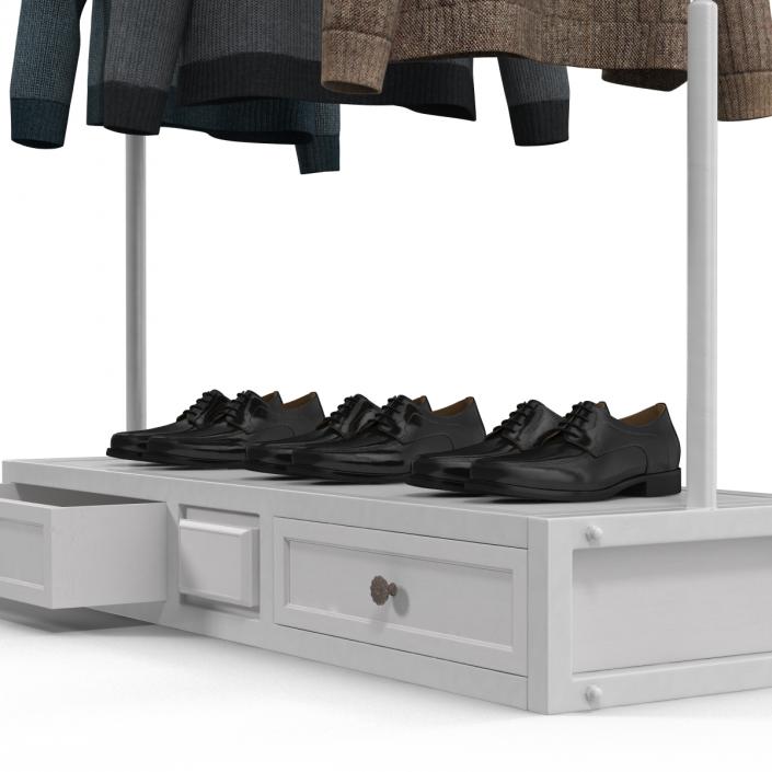 3D Iron Clothing Display Rack 2 model