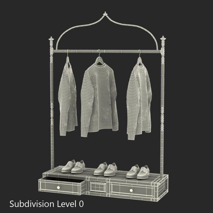 3D Iron Clothing Display Rack 2 model