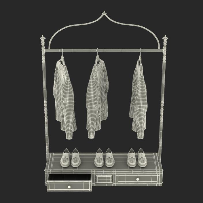 3D Iron Clothing Display Rack 2 model