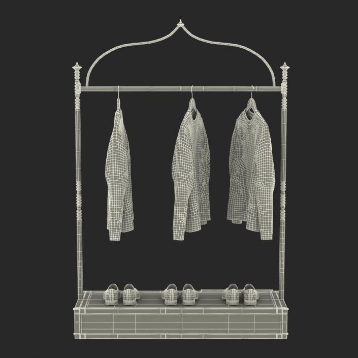 3D Iron Clothing Display Rack 2 model