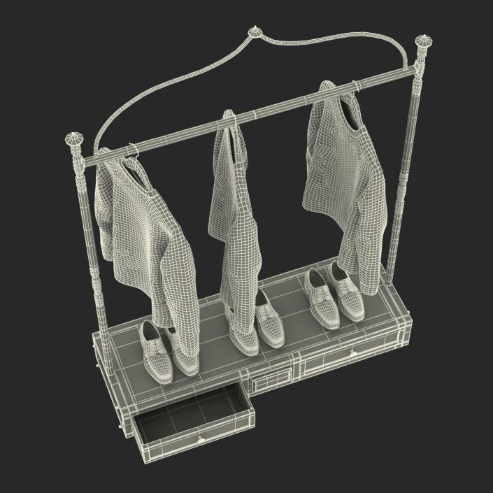 3D Iron Clothing Display Rack 2 model