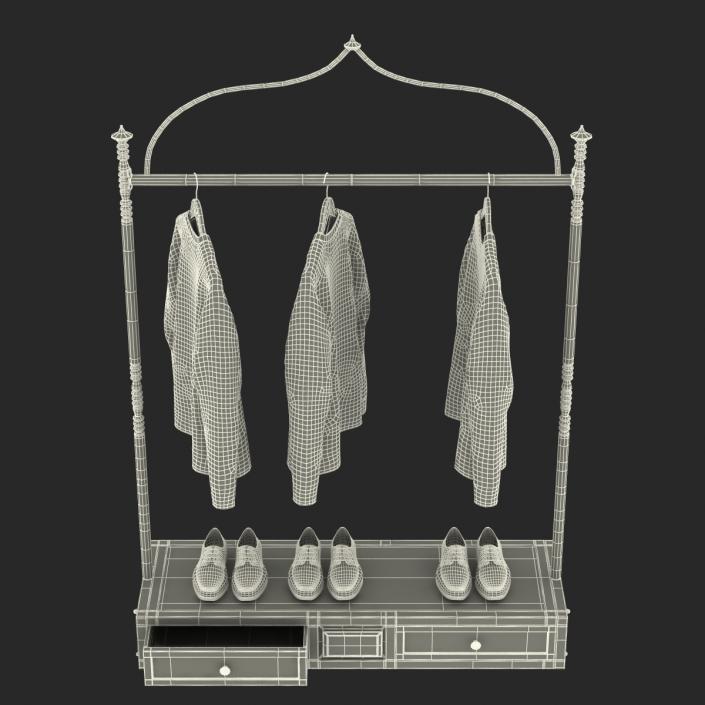 3D Iron Clothing Display Rack 2 model