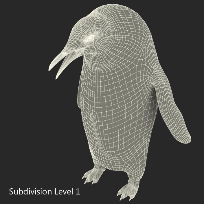 3D Penguin Pose 3 with Fur model