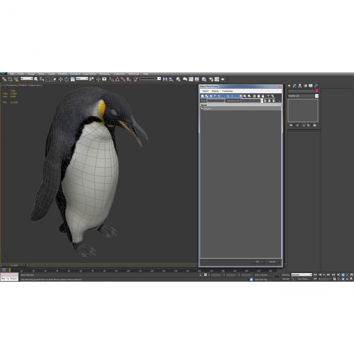 3D Penguin Pose 3 with Fur model