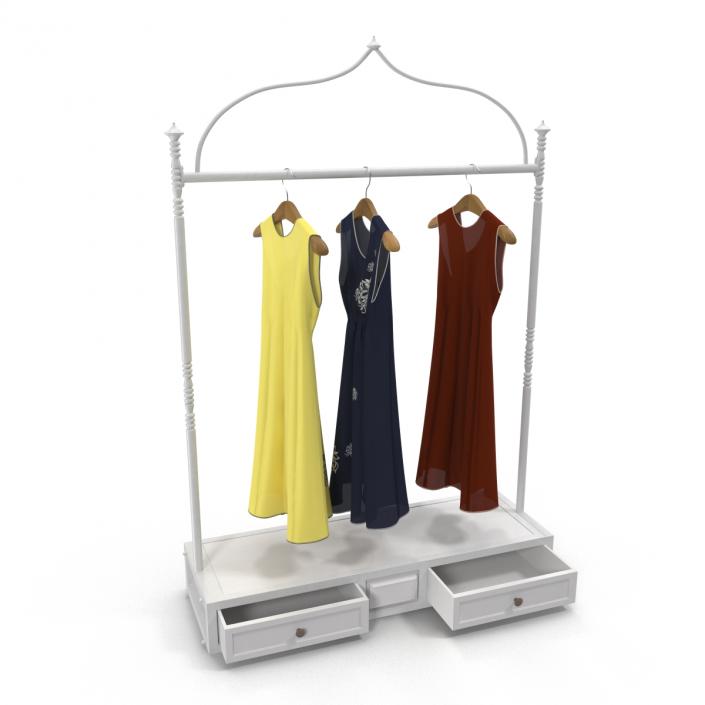 3D Iron Clothing Display Rack 3 model