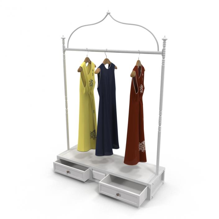 3D Iron Clothing Display Rack 3 model