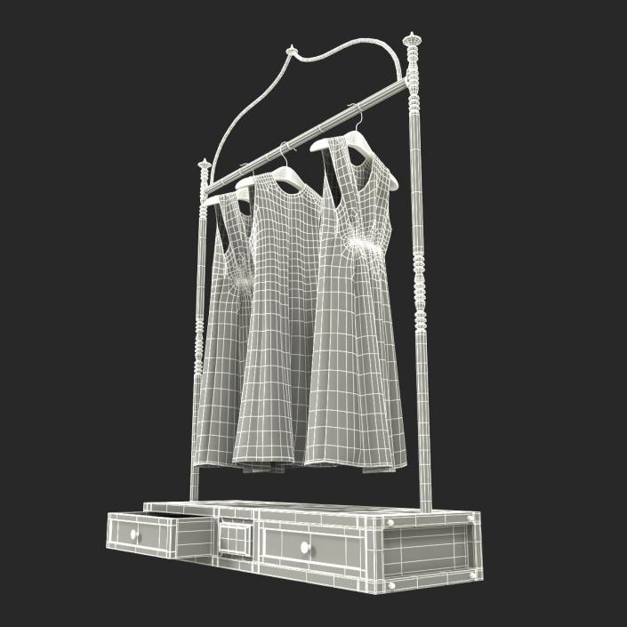 3D Iron Clothing Display Rack 3 model