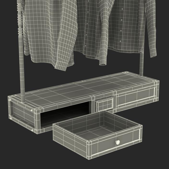 3D Iron Clothing Display Rack 4 model