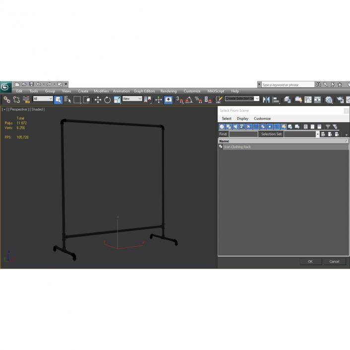3D model Iron Clothing Rack 2