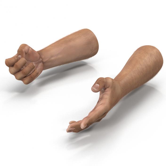 3D model Man Hands with Fur Rigged