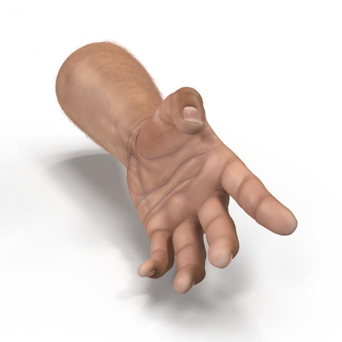 3D model Man Hands with Fur Rigged