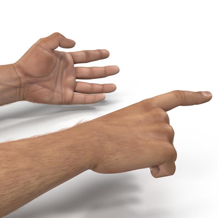 3D model Man Hands with Fur Rigged