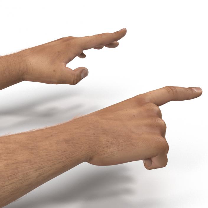 3D model Man Hands with Fur Rigged