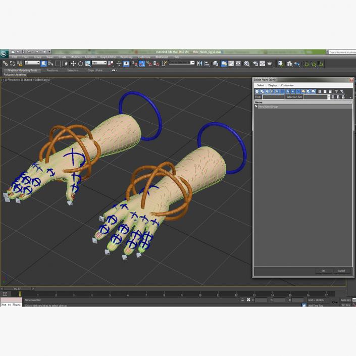 3D model Man Hands with Fur Rigged