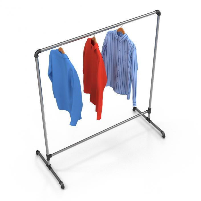 3D model Iron Clothing Rack 5