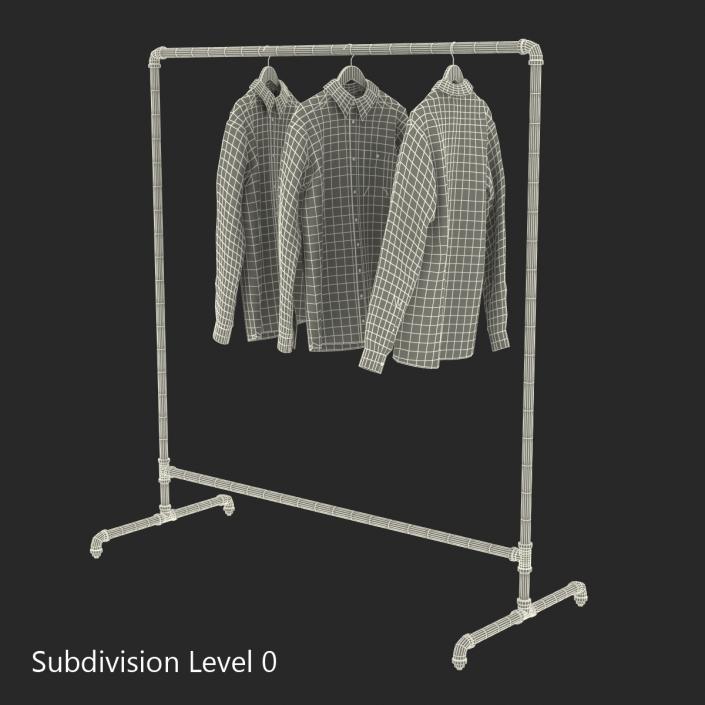 3D model Iron Clothing Rack 5